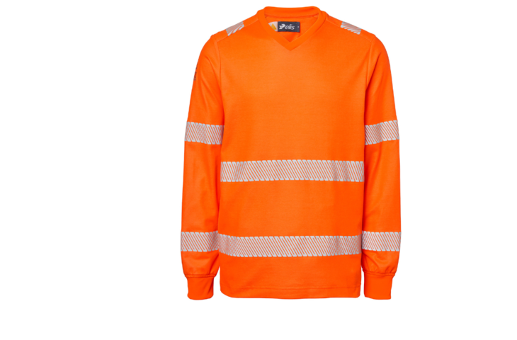 t-shirt HV fluo orange oranje strepen